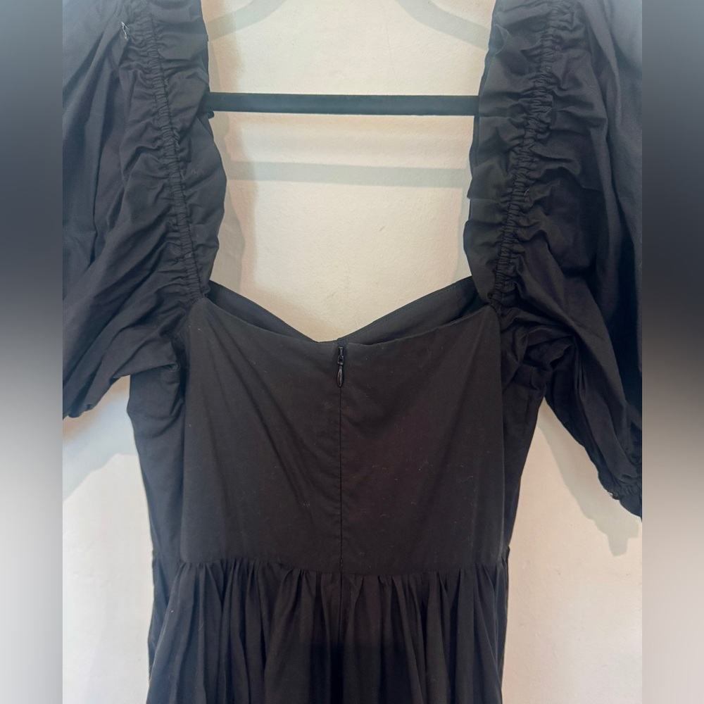SELKIE Elegant Black Dress with Puff Sleeves - Picture 7 of 8